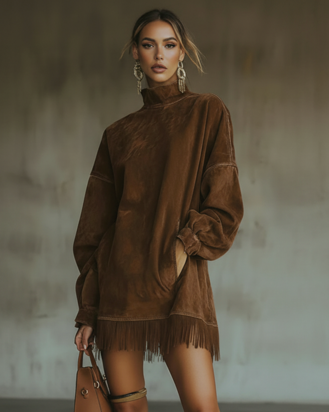 Carmela | Women’s Fringe Turtleneck Dress