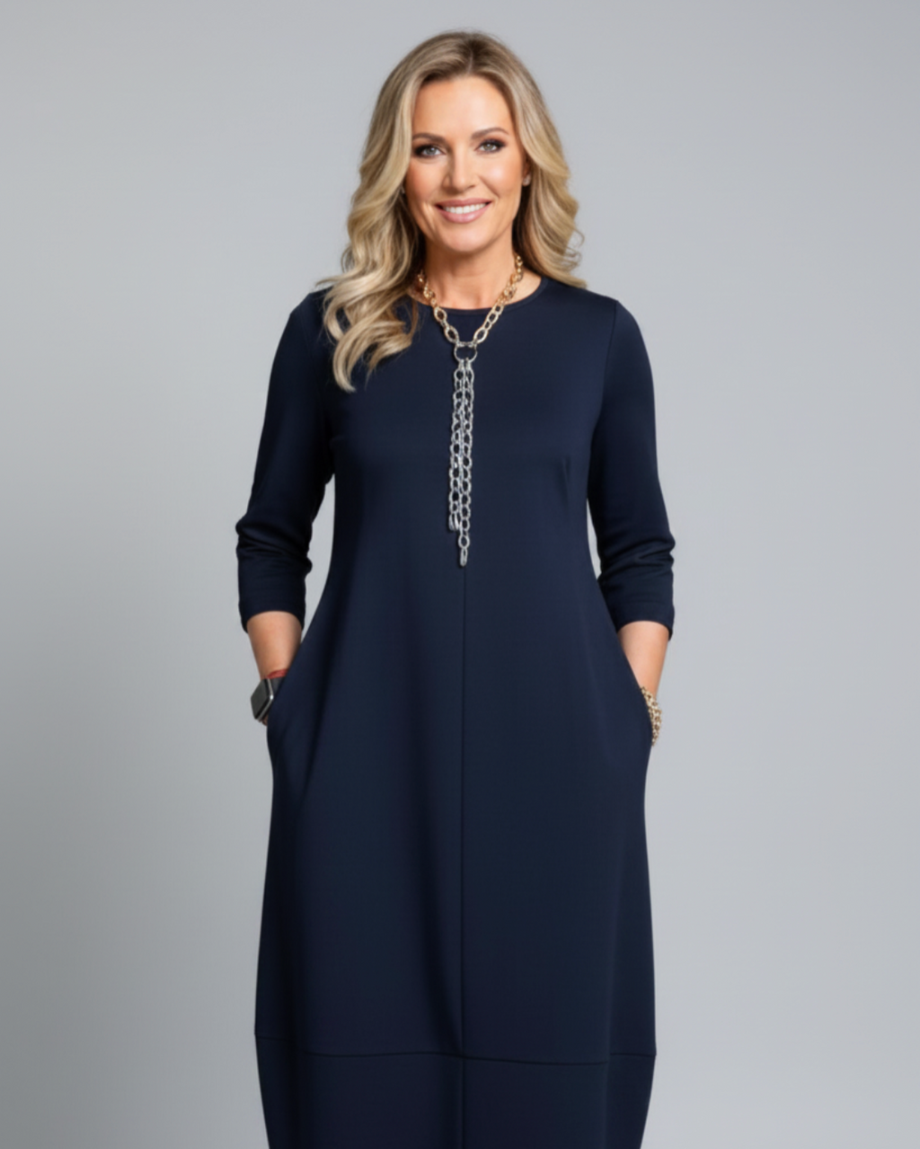 Maribel | Women’s Round Neck Midi Dress