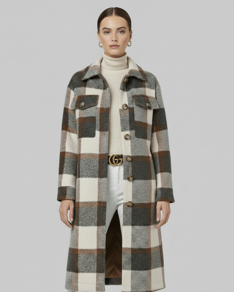 Bea | Women’s Checked Button Coat