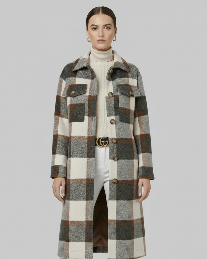 Bea | Women’s Checked Button Coat