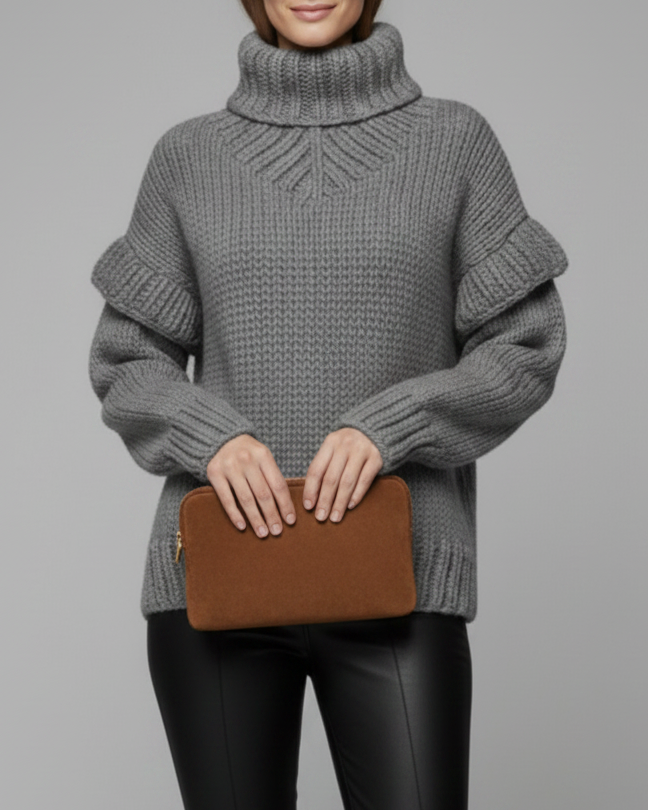 Marcelline | Women’s Ribbed Knit Turtleneck Sweater