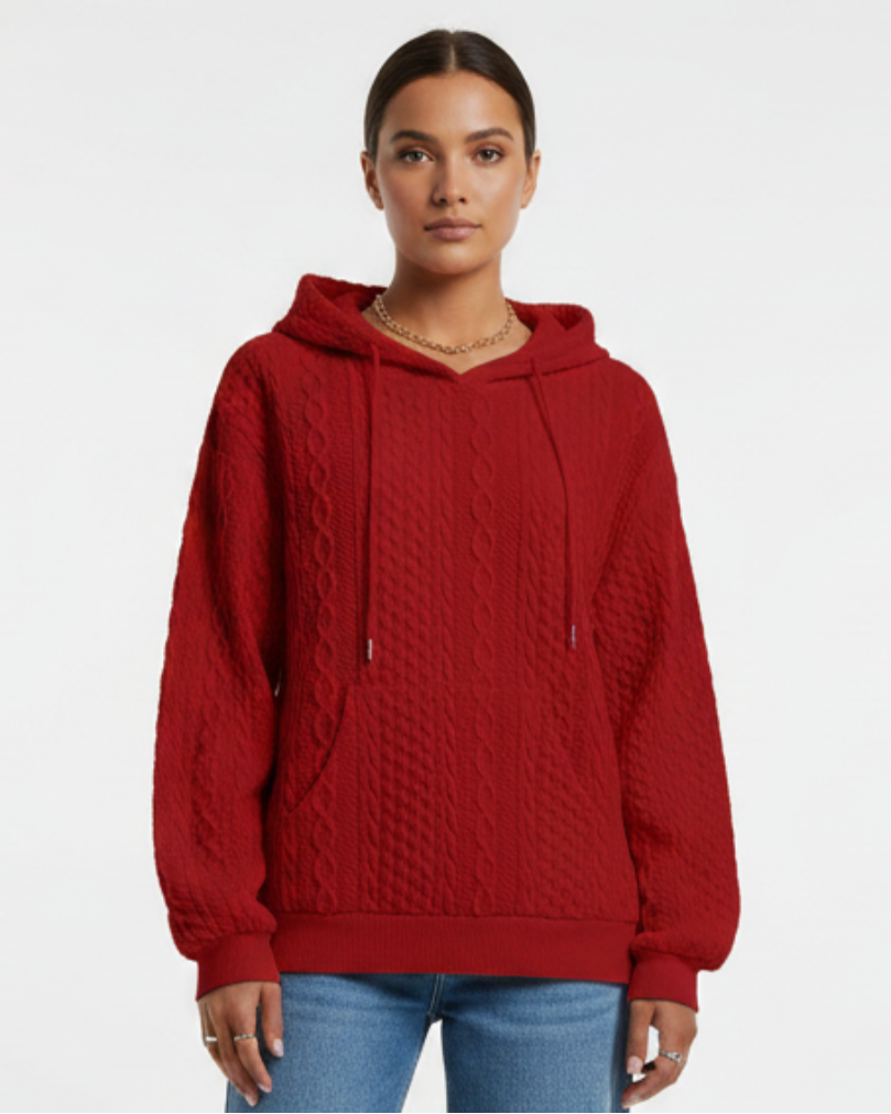 Lazielle | Women’s Cable Knit Hooded Sweater