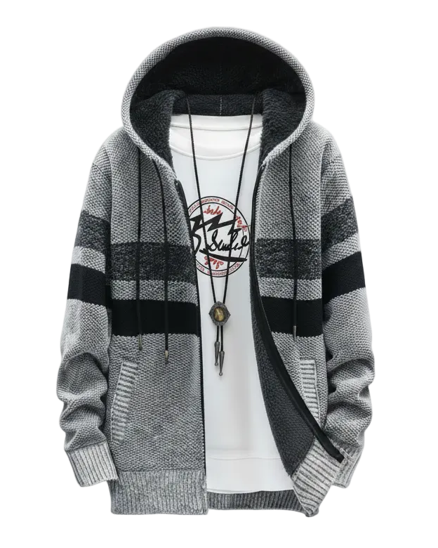 Quade | Men’s Hooded Zip-Up Knit Jacket