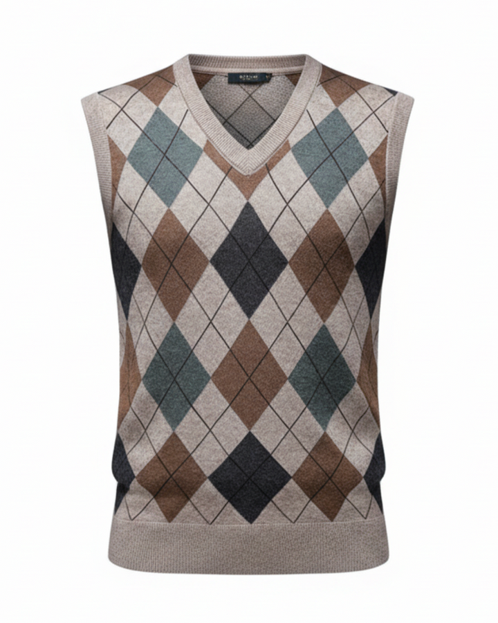 Quinlan | Men’s Argyle V-Neck Vest
