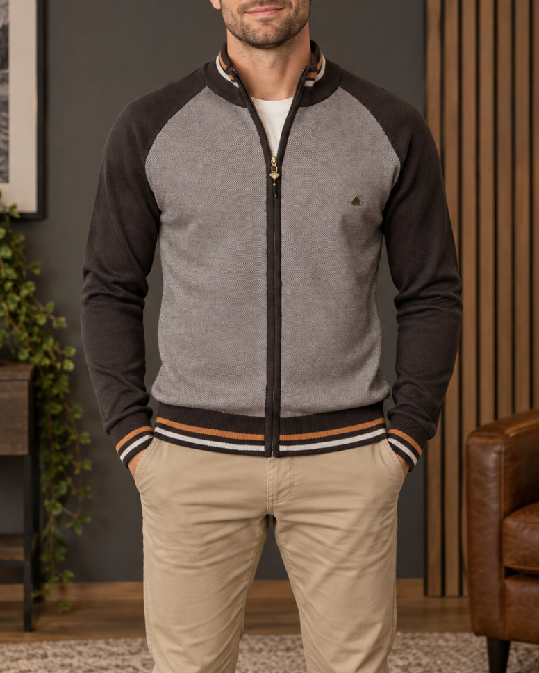 Torrance | Men’s Zip-Up Stand-Collar Cardigan