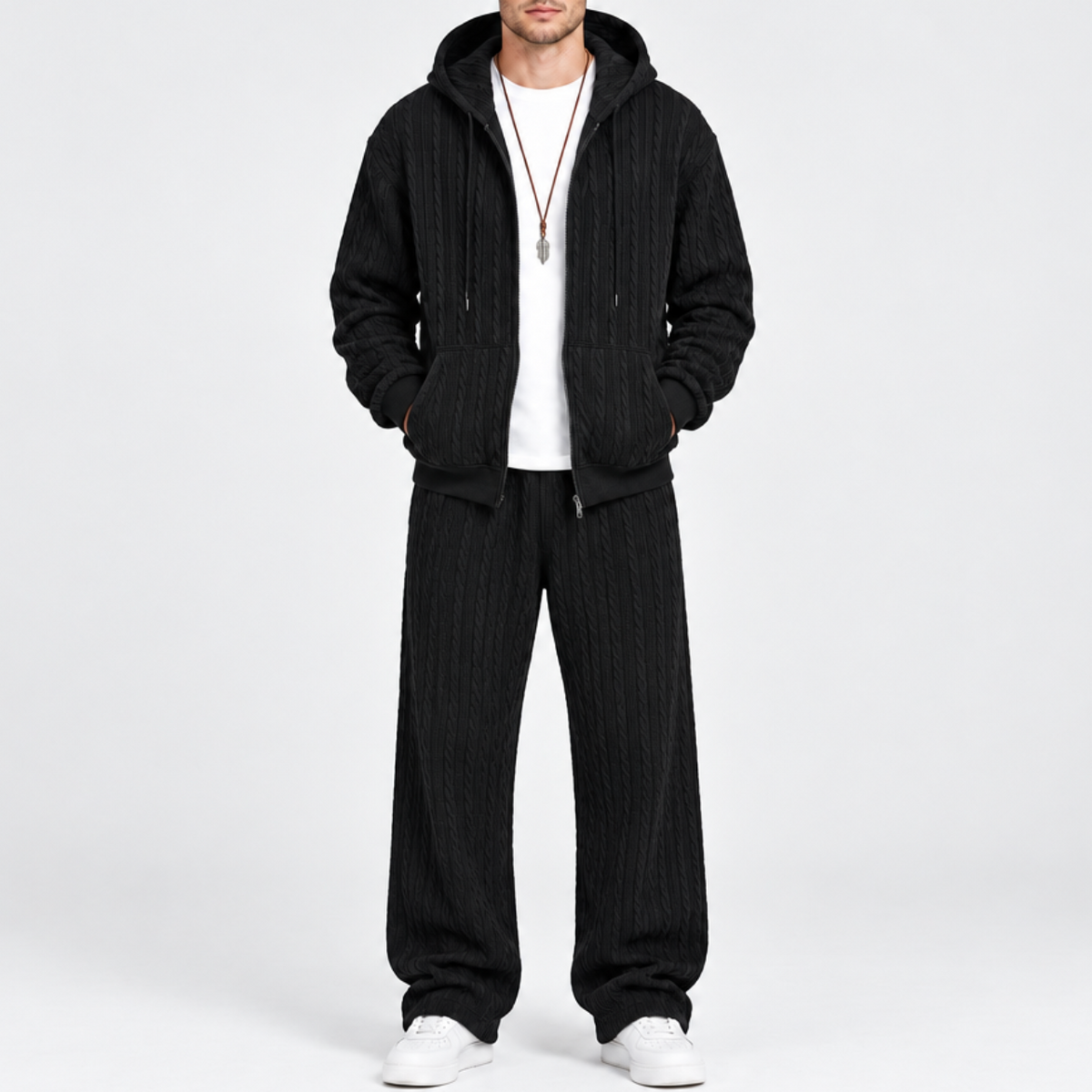 Lyle | Men’s Jacquard Zip-Up Hoodie