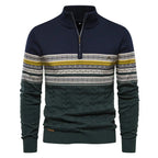 Tyrion | Men’s Fair Isle Quarter Zip Knit Sweater