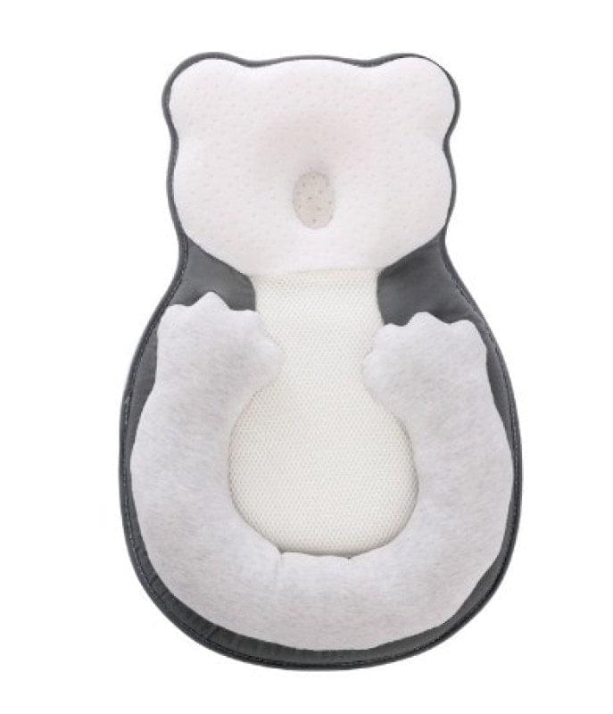 Portable grey baby lounger nest with breathable mesh for infant comfort