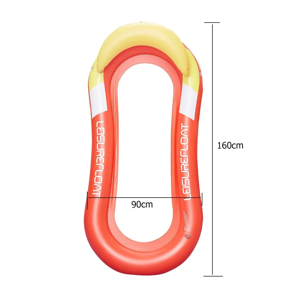 Versatile water hammock pool float demonstrated for floating, resting, and exercising in water