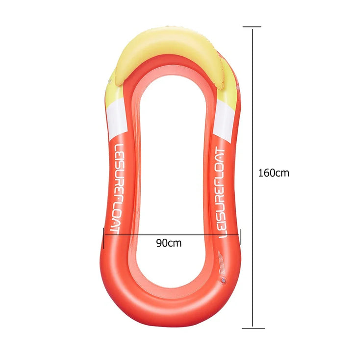 Versatile water hammock pool float demonstrated for floating, resting, and exercising in water