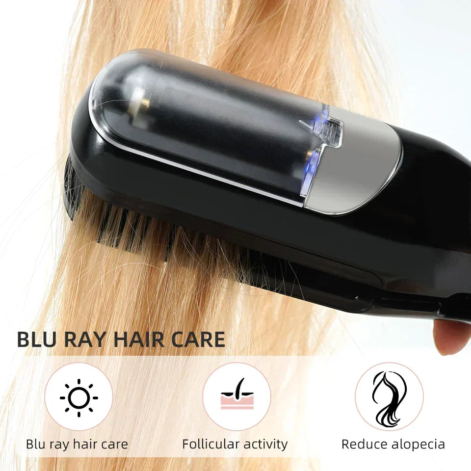 Top view of the hair styling tool with protective cover and control buttons visible.