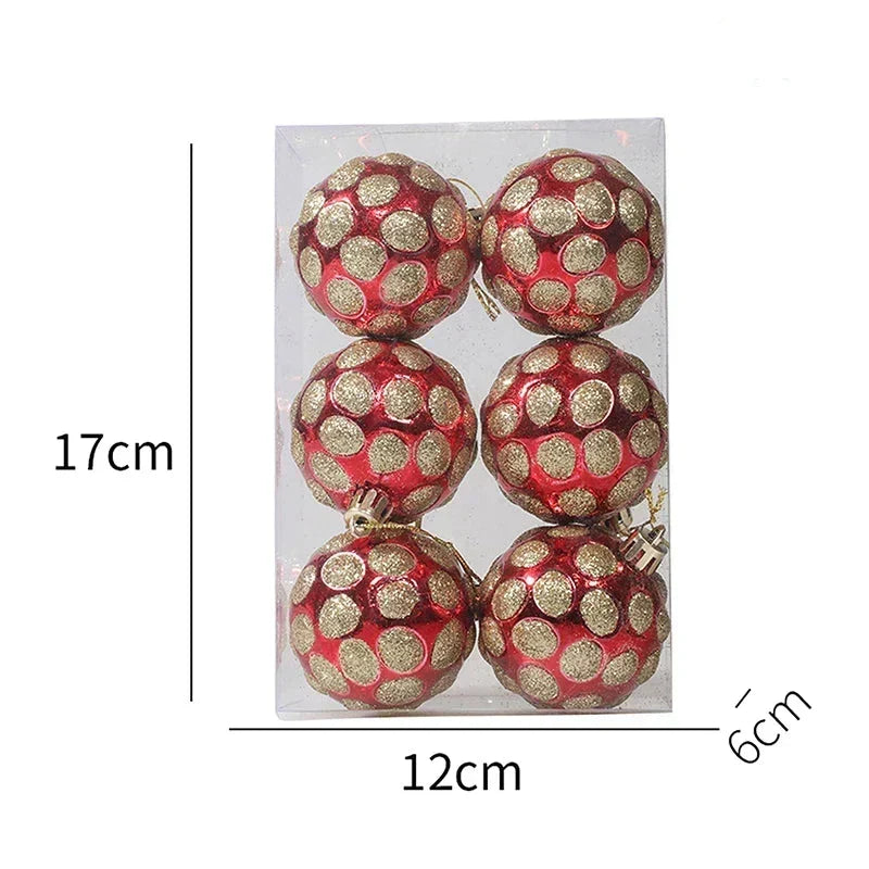Set of 6 silver snowflake Christmas ornaments catching the ambient room light