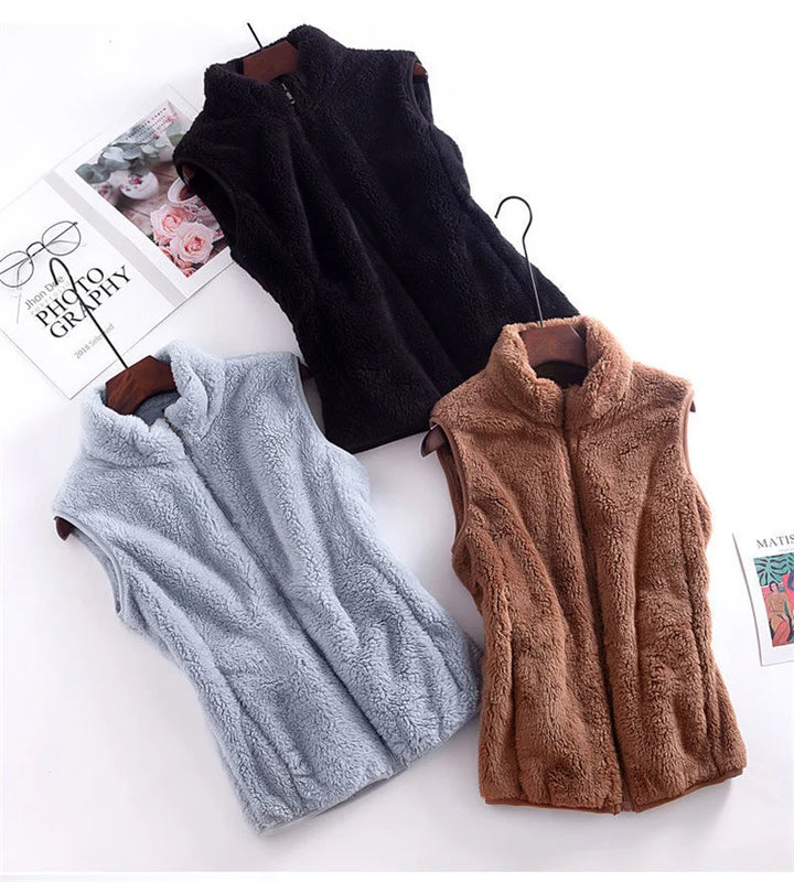 Cozy layering piece fleece gilet designed for maximum winter comfort