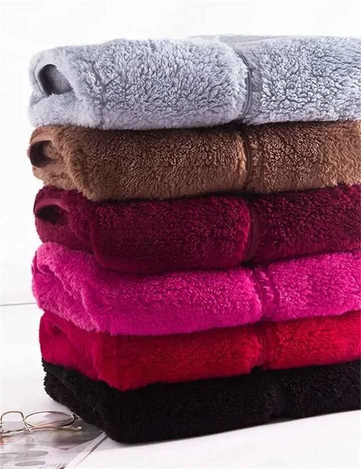 Casual winter fashion fleece outerwear with a secure front zipper