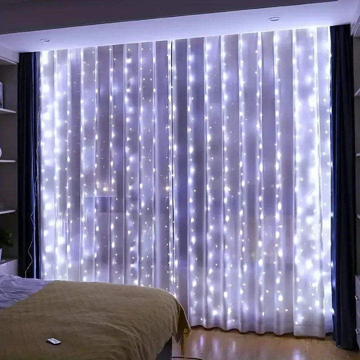 USB powered fairy lights creating cozy ambiance in room
