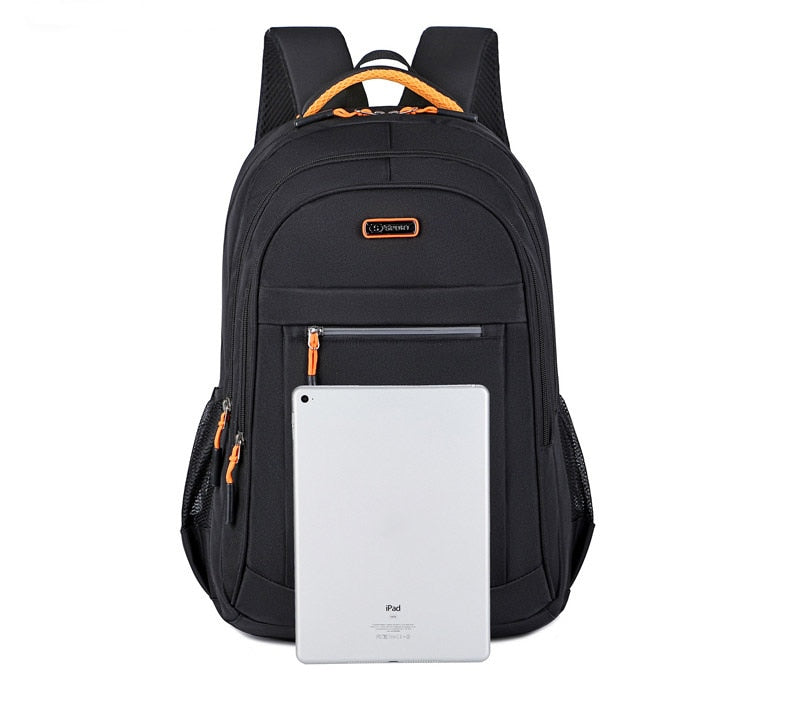Unisex waterproof urban travel backpack showing main compartment capacity