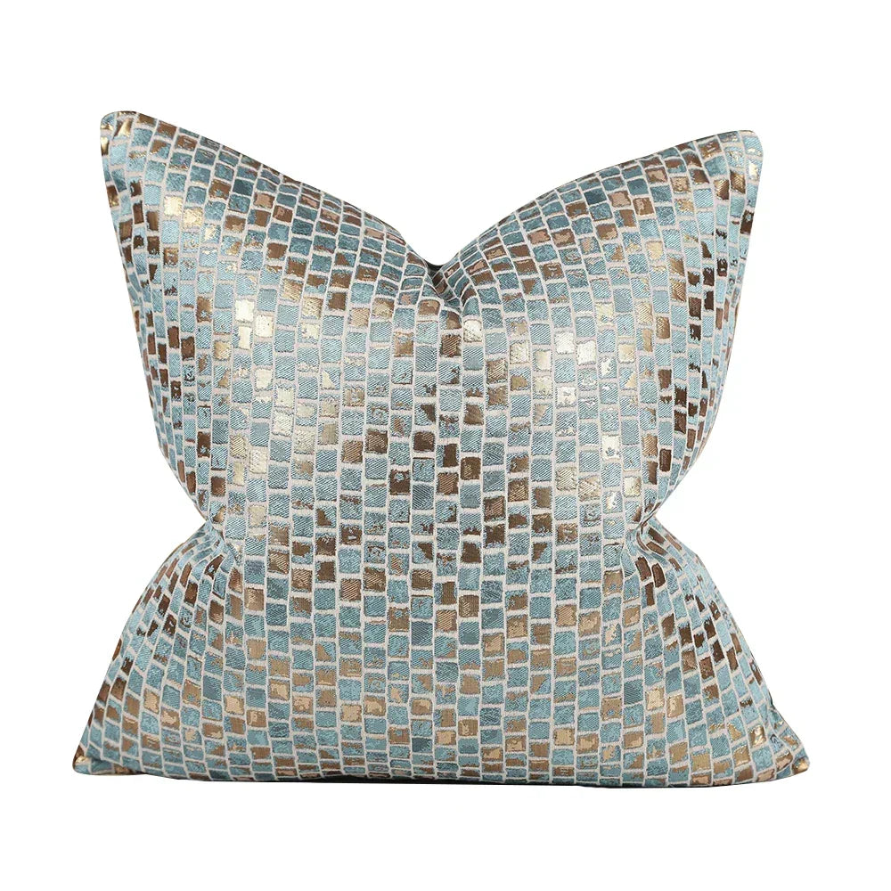 Contemporary throw pillow case with bold abstract shapes for home decor