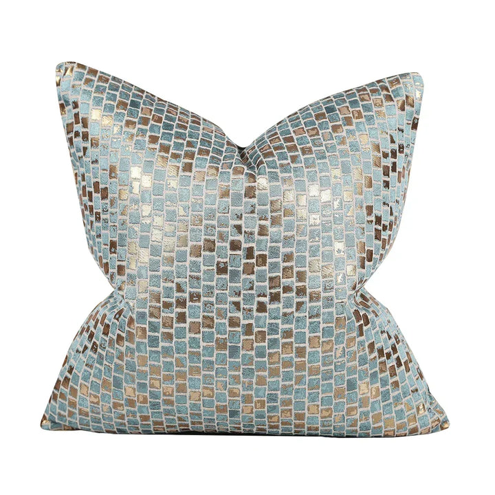 Contemporary throw pillow case with bold abstract shapes for home decor