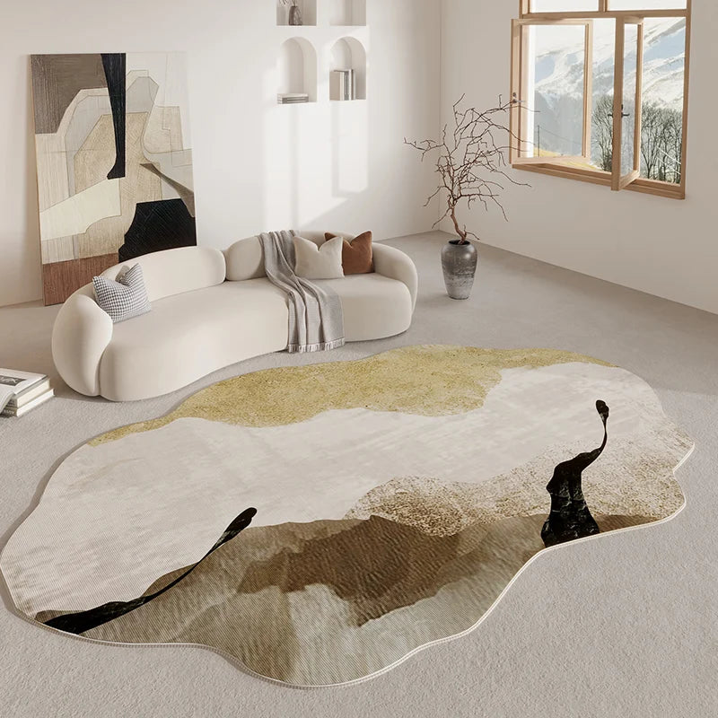 Palatina luxury non-slip rug variant A styled in a modern living room setting