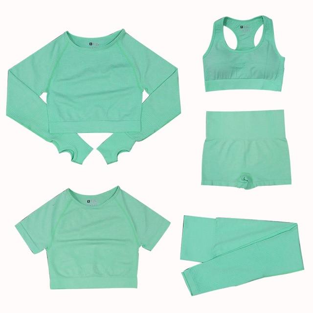 Gym clothes workout outfit jacket and matching high compression leggings