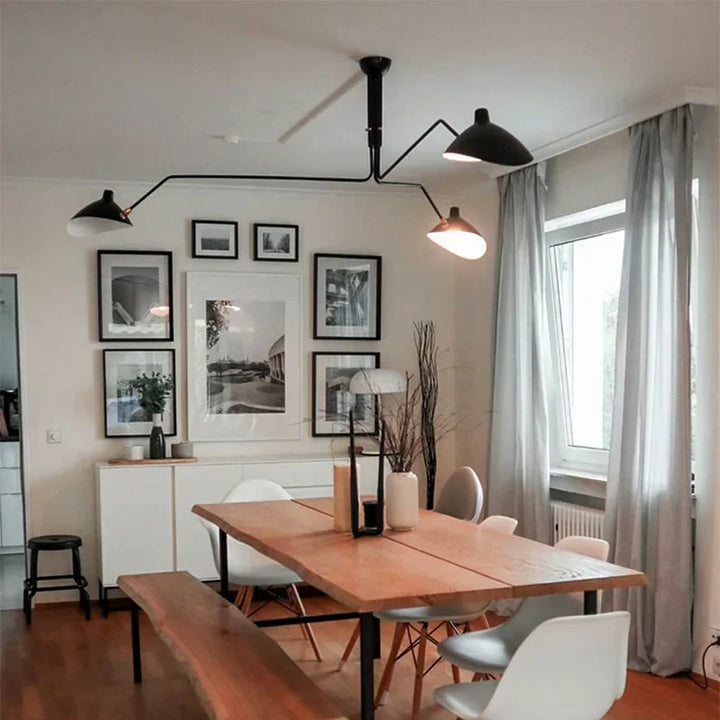 Modern swivel arm ceiling light with adjustable reflectors for home lighting