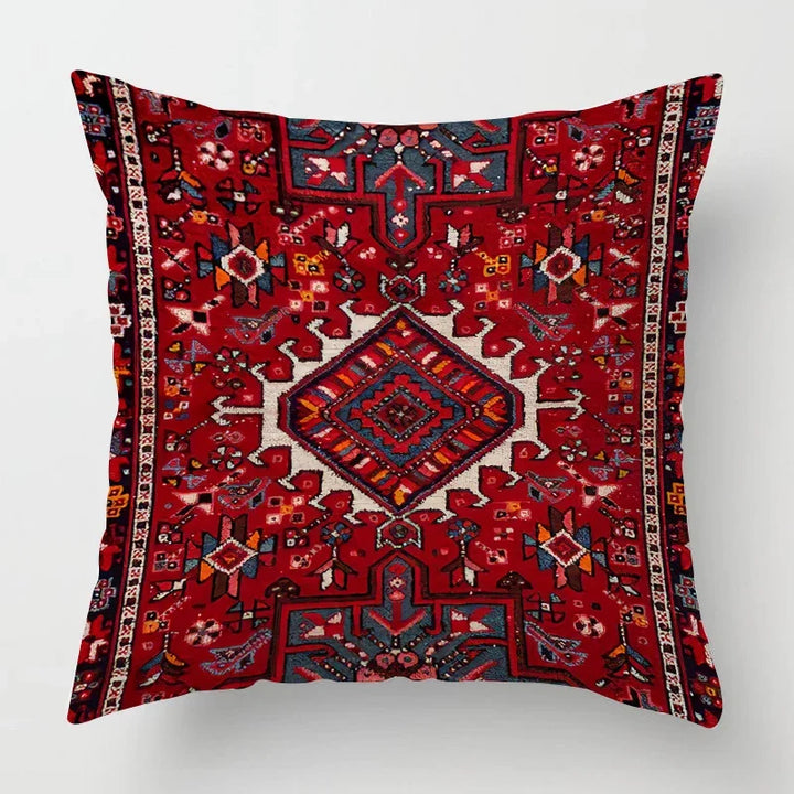 Close-up of textured fabric on a throw pillow cover for home decor