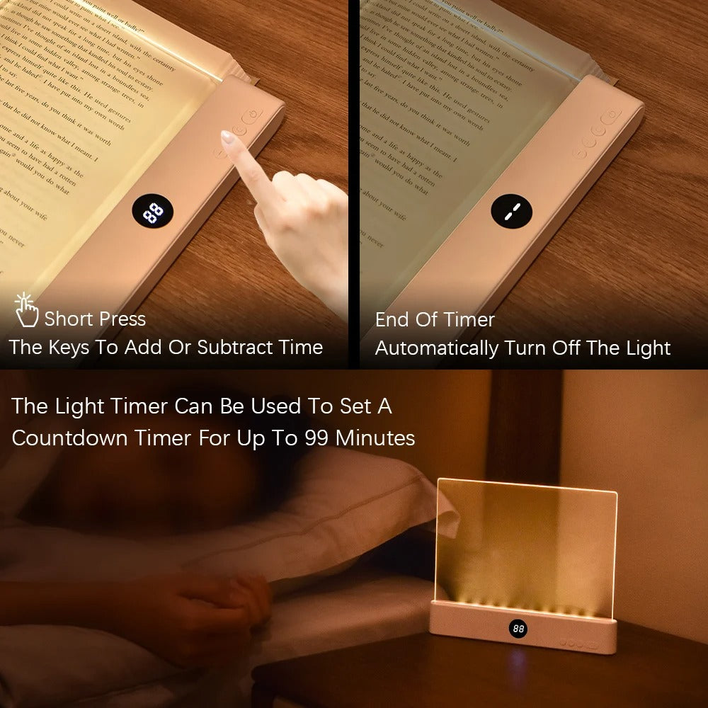 Adjustable bedside lamp showing flexible neck positioning for reading