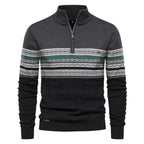 Tyrion | Men’s Fair Isle Quarter Zip Knit Sweater