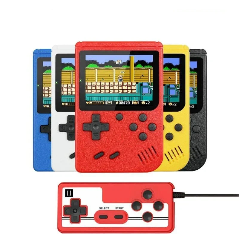 Classic video games console held in hands showcasing compact portable design