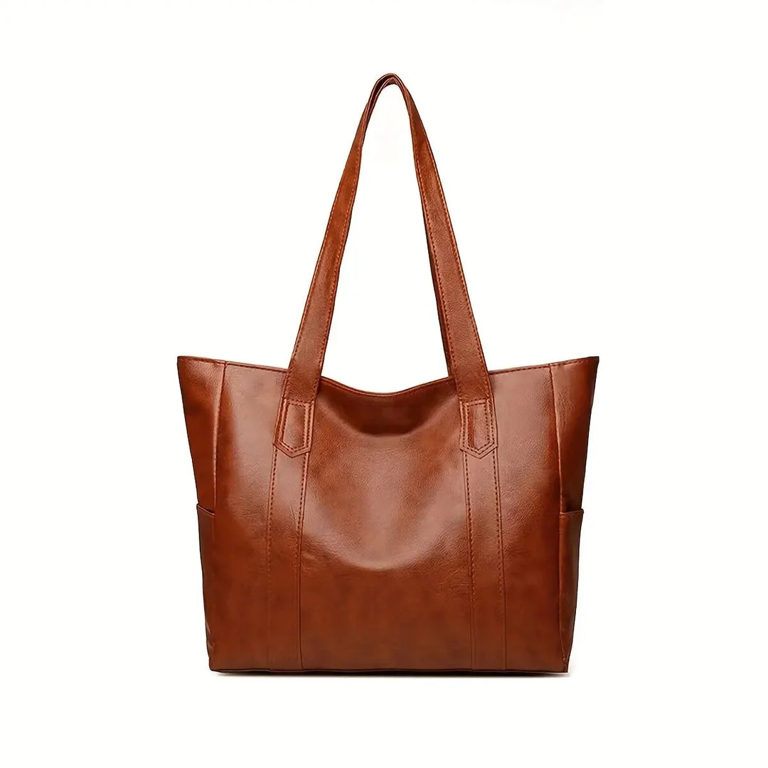 Coffee brown women's classic shoulder bag front view