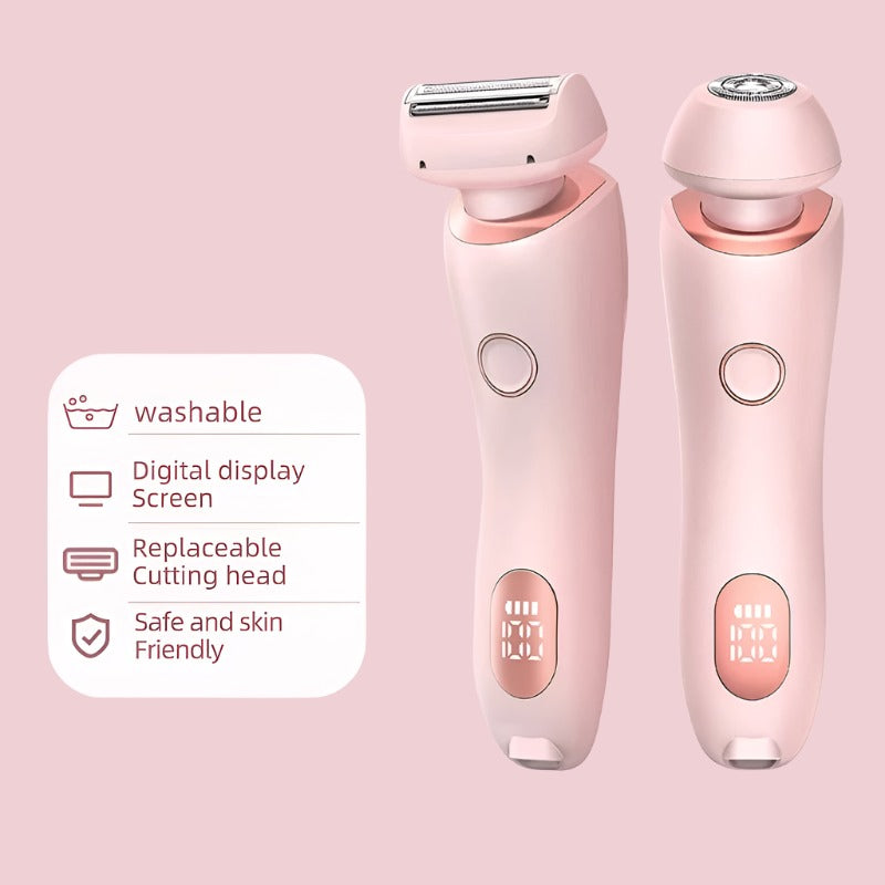 Womens grooming kit including USB charging cable and cleaning brush
