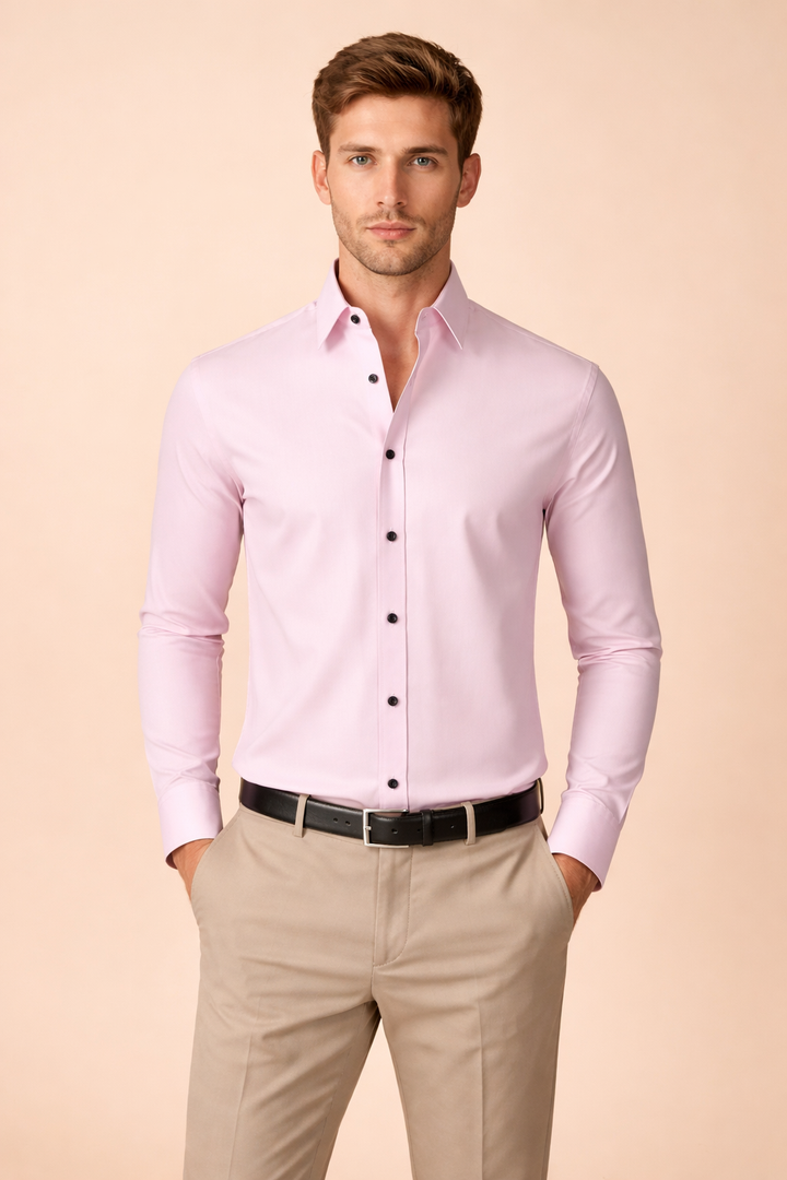 Detailed shot of fabric texture and cuffs on men's fashion shirt