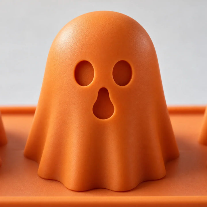 Non-stick ghost shaped silicone baking tool and party supply tray