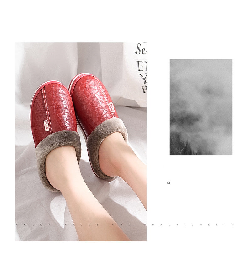 Cozy unisex house shoes with stylish water-resistant finish