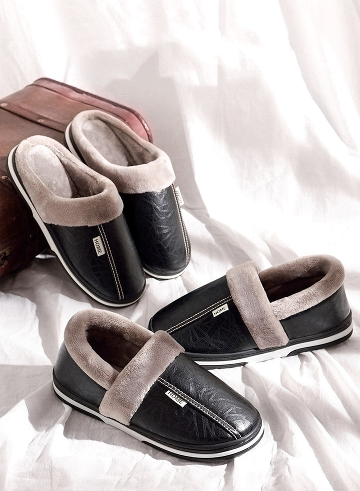 Plush indoor shoes providing cozy warmth on cold floors