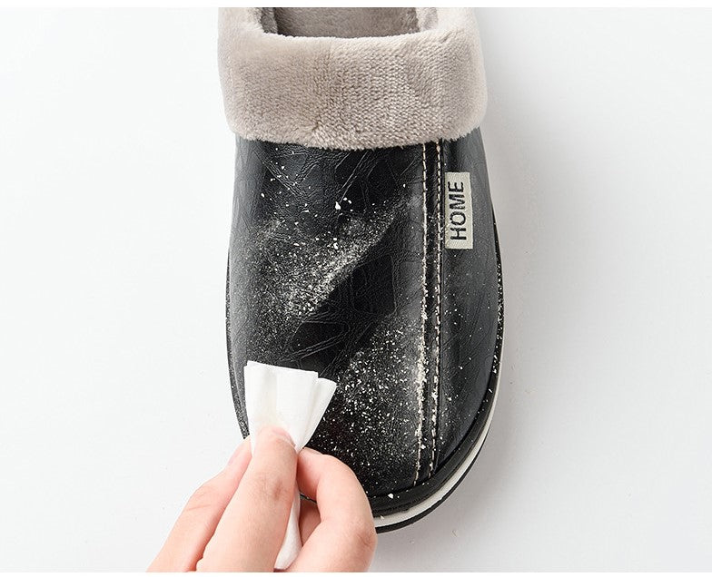 Warm slippers for men and women with durable water-resistant upper