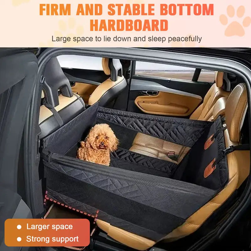 Dog travel accessories featuring sturdy hard bottom car seat extender