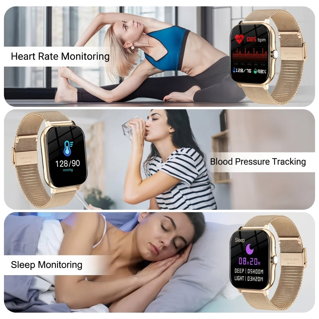 Side profile of unisex smartwatch highlighting slim metal case and sleek button
