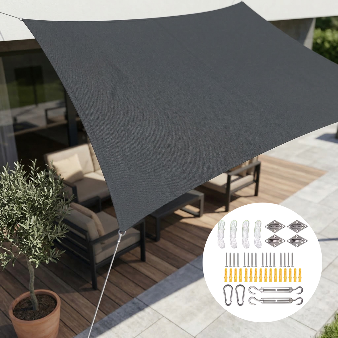 Breathable yet waterproof garden canopy installed above a children play area