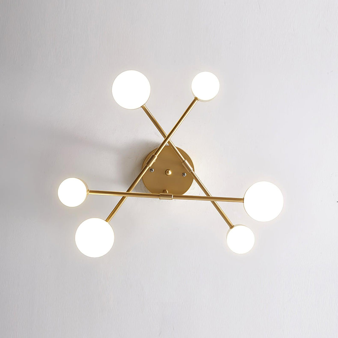 Contemporary home decor metal chandelier illuminated in a stylish room