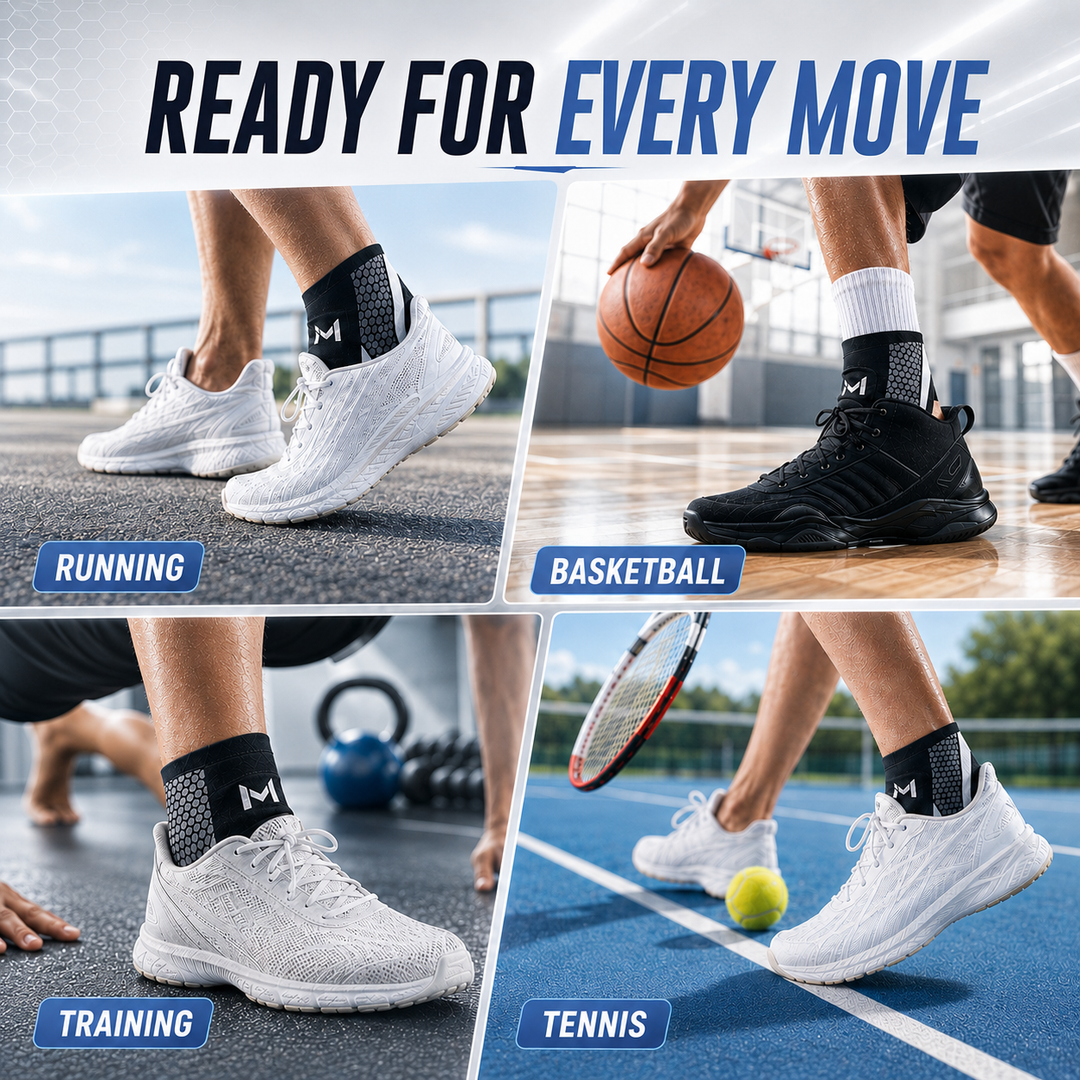 Ergonomic ankle stabilization sleeve for running and high-impact sports
