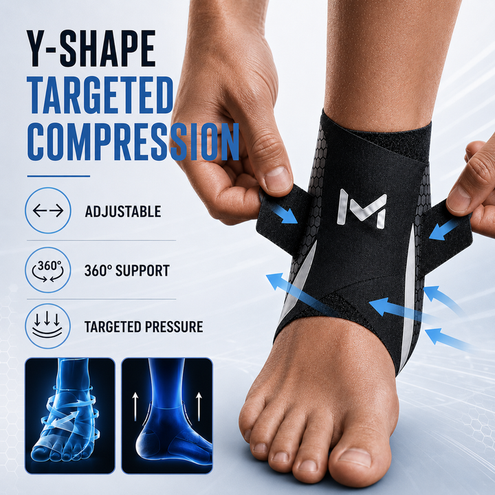 Compression ankle brace providing fitness gear support for running and recovery