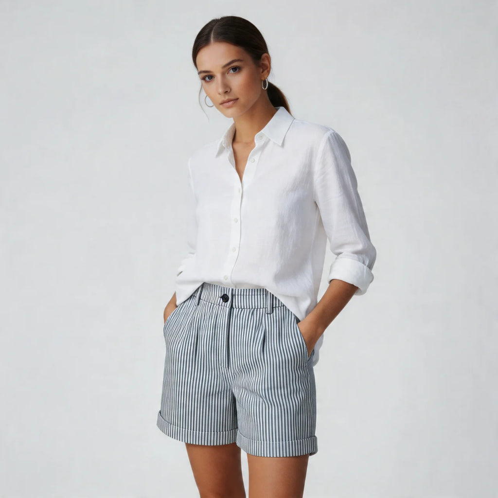 Women’s High Waist Striped Shorts
