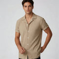 Men’s Striped Short Sleeve Button Up Shirt