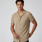Men’s Striped Short Sleeve Button Up Shirt