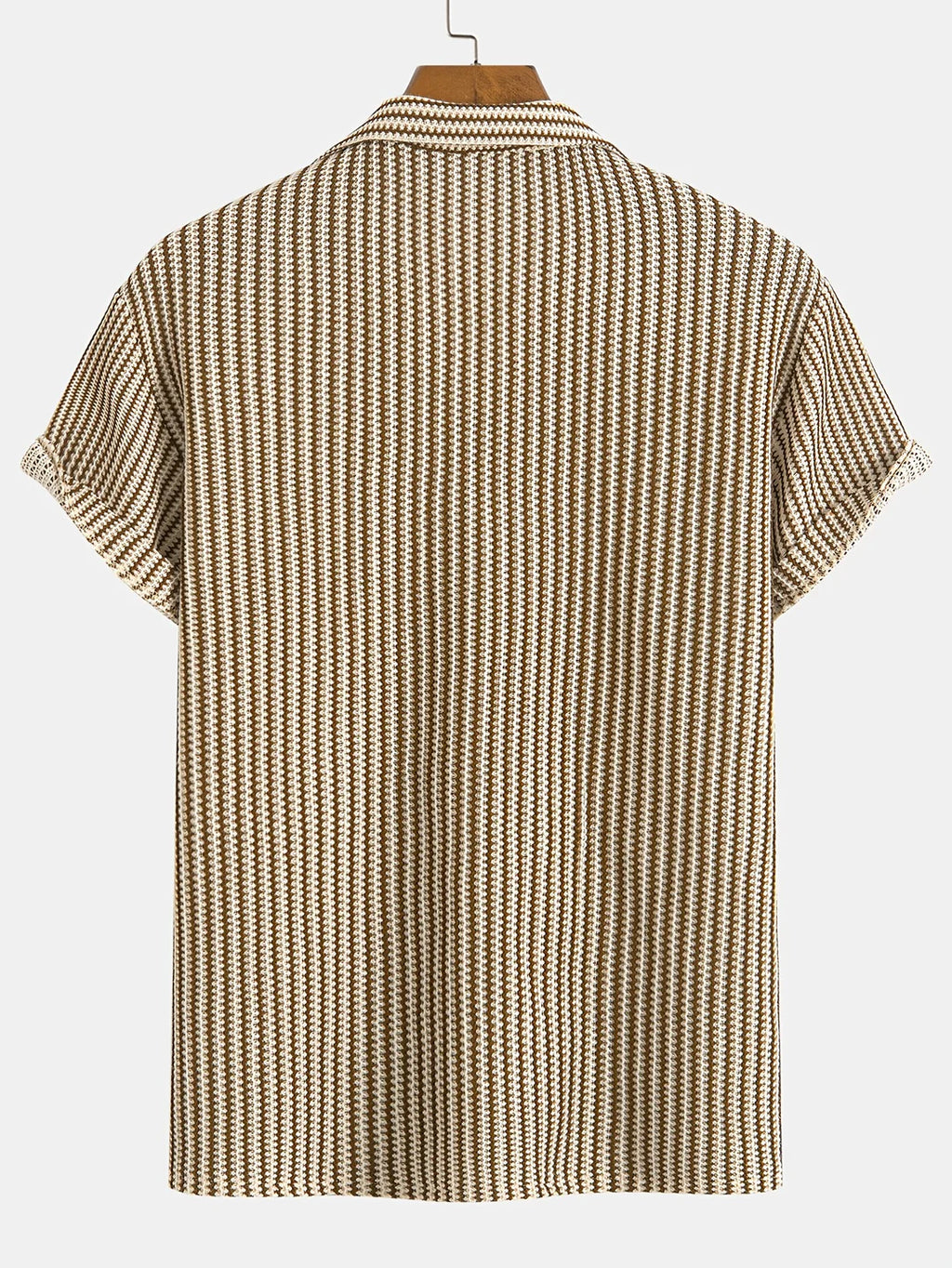 Men’s Striped Short Sleeve Button Up Shirt