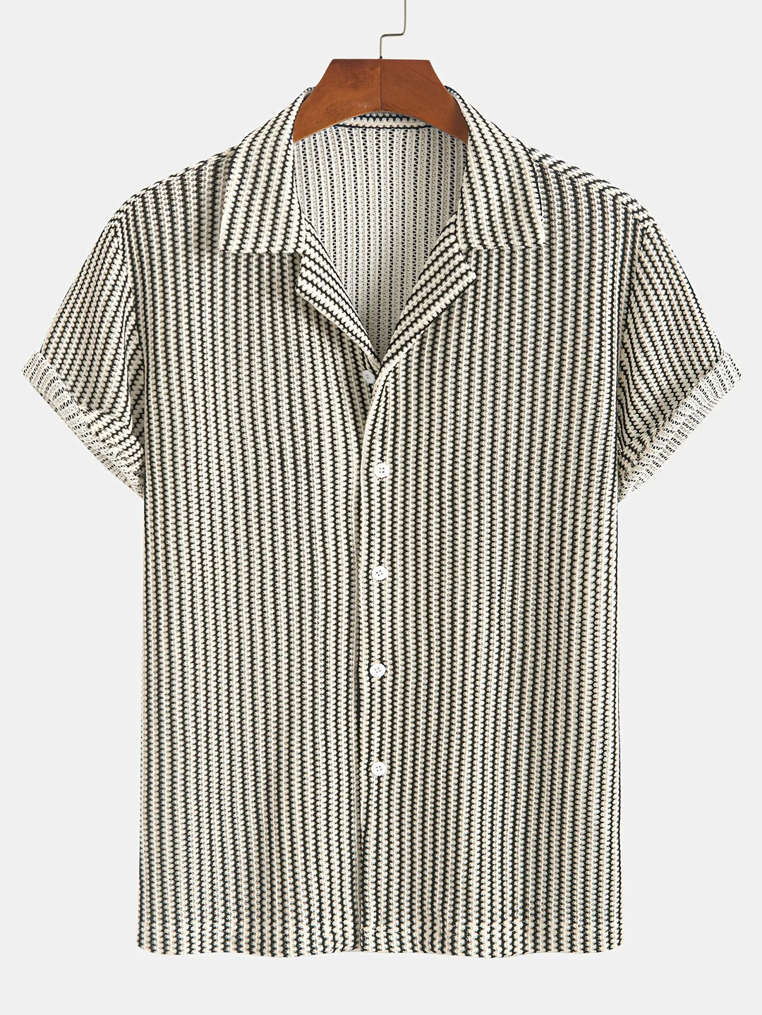 Men’s Striped Short Sleeve Button Up Shirt