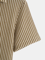 Men’s Striped Short Sleeve Button Up Shirt