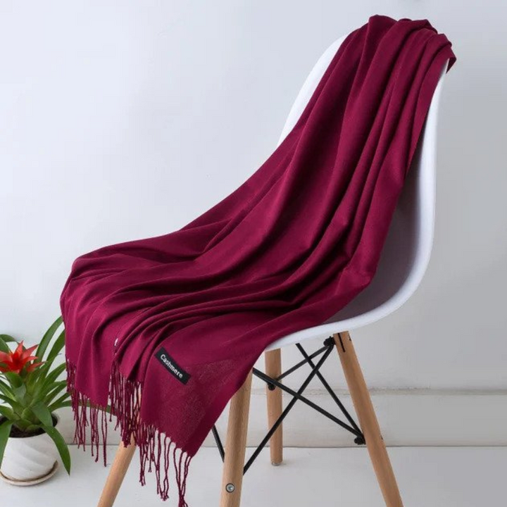 Layered winter scarf look showing warmth and texture for cold seasons