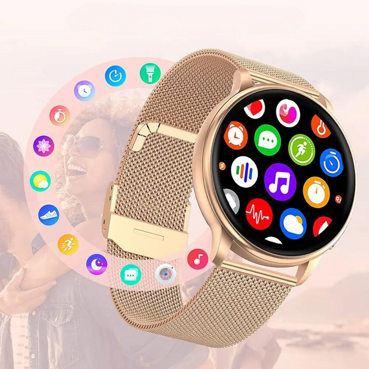 Sleek fitness tracker watch featuring bluetooth calling capability